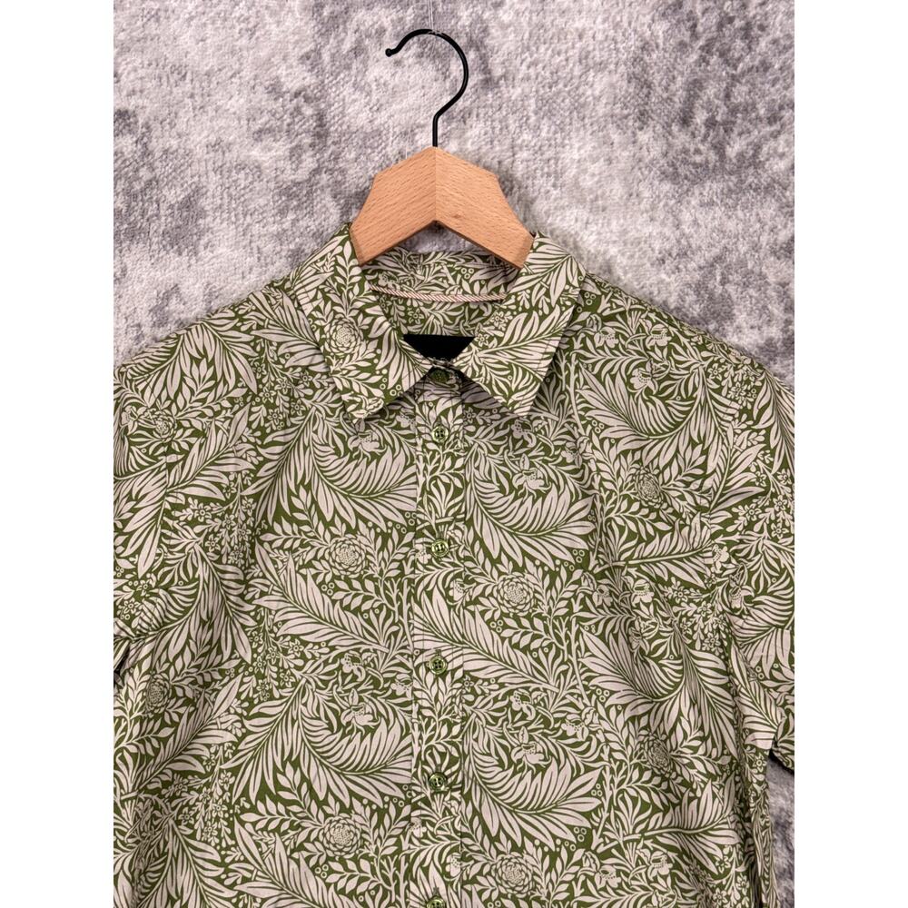 Wildfang Green Leaf Print Short Sleeve Button-Down Shirt - Picture 2 of 8